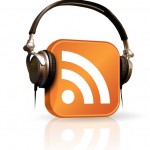 RSS Feed symbol wearing headphones